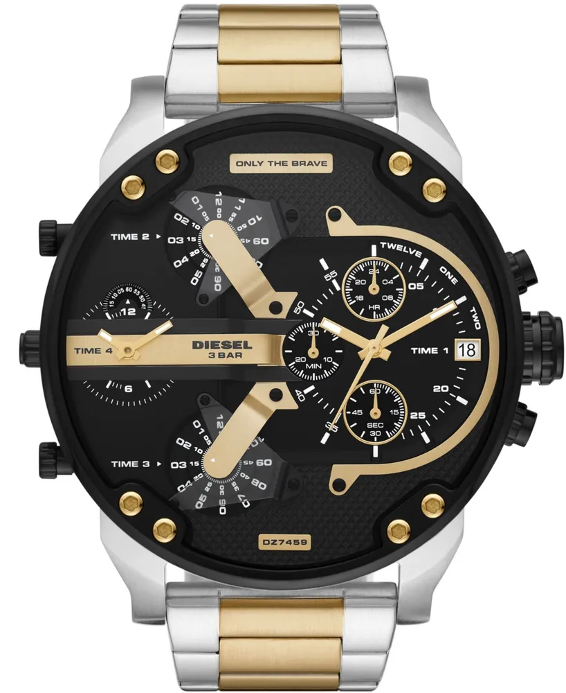 Diesel Men's Mr. Daddy 2.0 Chronograph Two-Tone Stainless Steel Bracelet Watch, 57mm - Gold-Tone and Silver