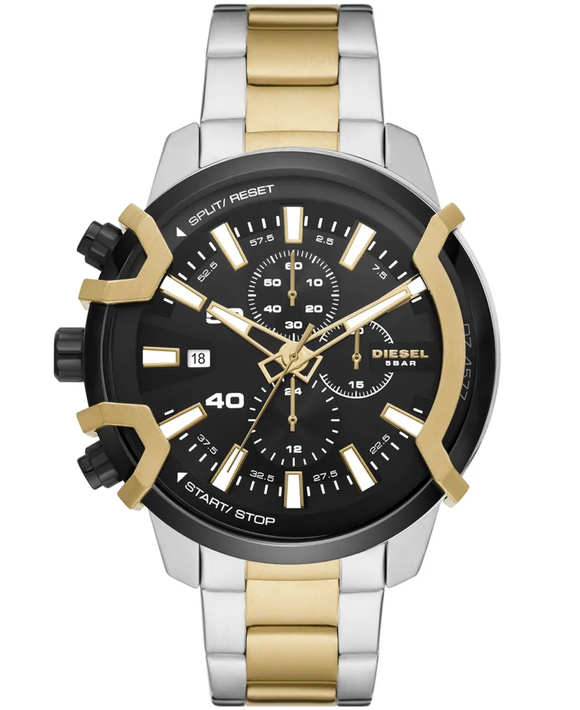 Diesel Men's Griffed Chronograph Two-Tone Stainless Steel Bracelet Watch, 48mm - Gold