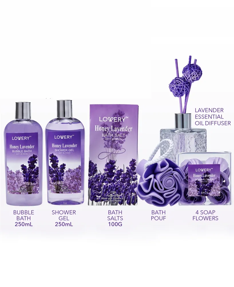 Lovery Honey Lavender Relax Body Care Gift Set, 13 Piece