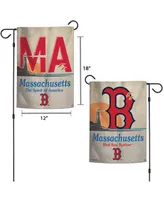 Multi Boston Red Sox Massachusetts State License Plate Two-Sided 12" x 18" Garden Flag