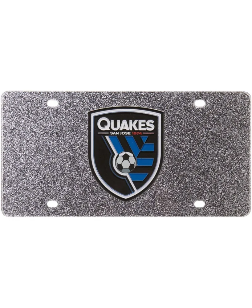 Multi San Jose Earthquakes Acrylic Glitter License Plate