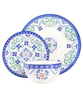 Laurie Gates Tierra Star Hand-Painted 12 Piece Dinnerware Set - Multi