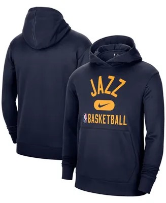 Nike Men's Navy Utah Jazz 2021-2022 Spotlight On Court Performance Practice Pullover Hoodie