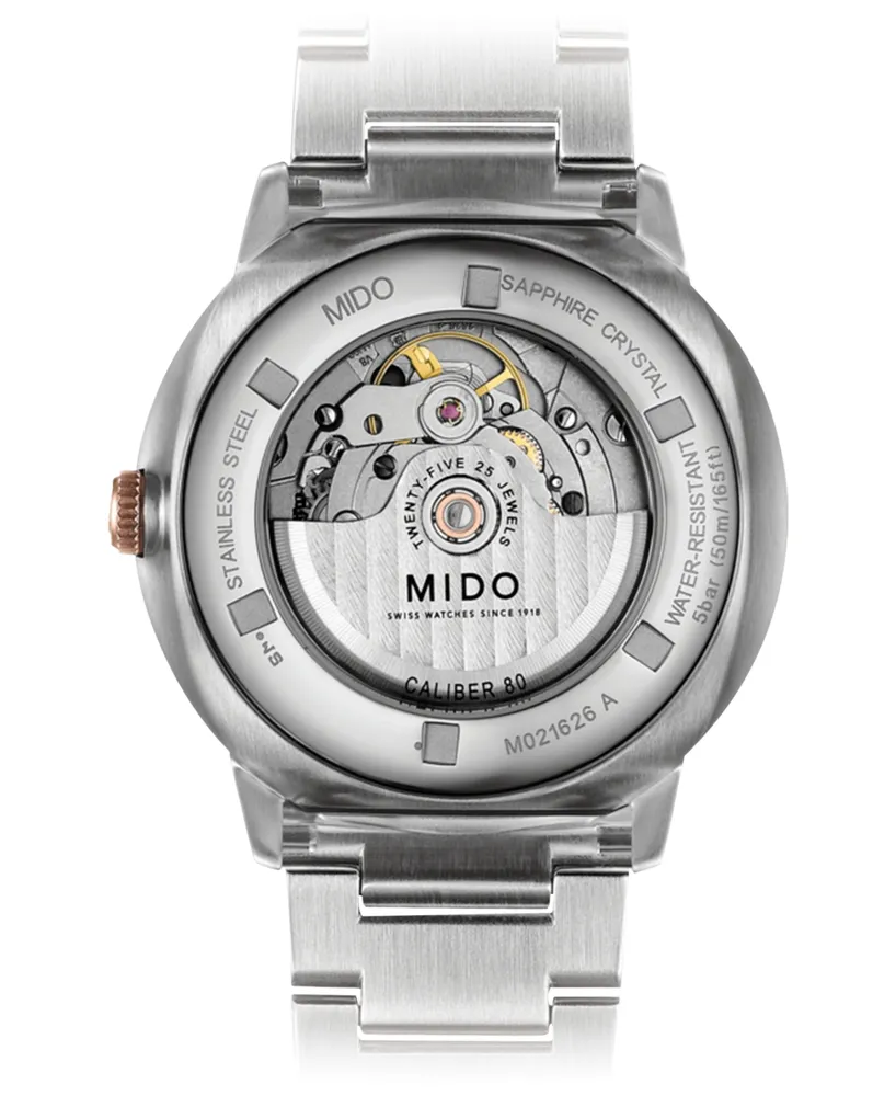 Mido Men's Swiss Automatic Commander Big Date Two Tone Stainless Steel Bracelet Watch 42mm