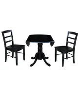 42" Dual Drop Leaf Table with Ladder Back Dining Chairs