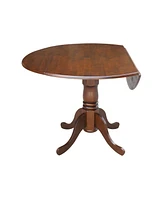 42" Dual Drop Leaf Table with 4 Splat Back Dining Chairs - 5 Piece Dining Set
