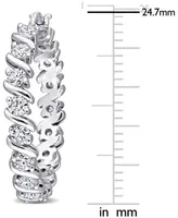 Moissanite Swirl Small Hoop Earrings (1-1/4 ct. t.w.) in Sterling Silver, 1"