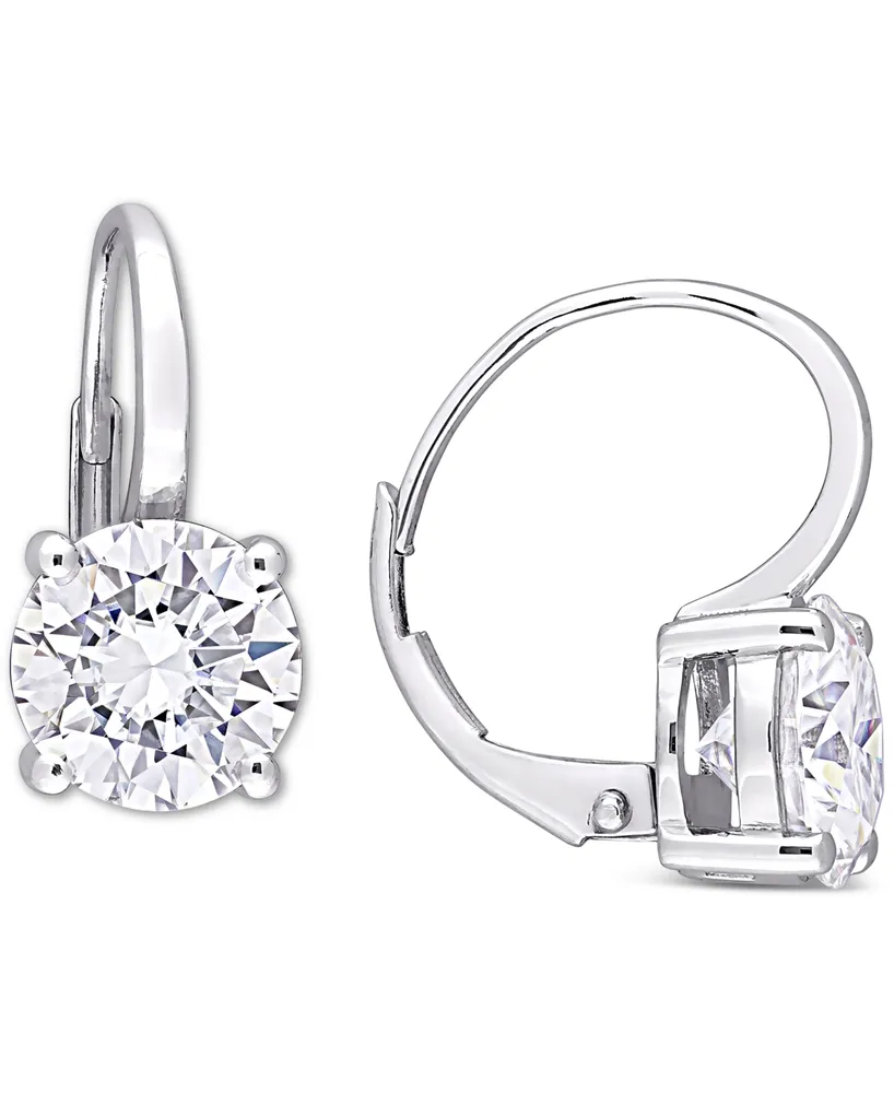 Lab-Created Moissanite Solitaire Leverback Earrings (4 ct. t.w.) in 14k White Gold