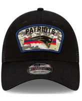 Men's Black New England Patriots 2021 Salute To Service Trucker 9TWENTY Adjustable Hat