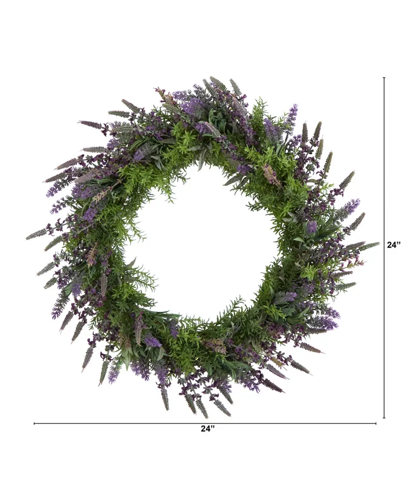 24" Lavender Artificial Wreath
