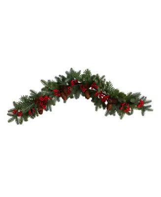 Pines, Berries and Pinecones Artificial Christmas Garland, 40"