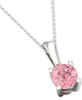 Forever Grown Diamonds Lab-Created Pink Diamond Solitaire 18" Pendant Necklace (1/5 ct. t.w.) in Sterling Silver