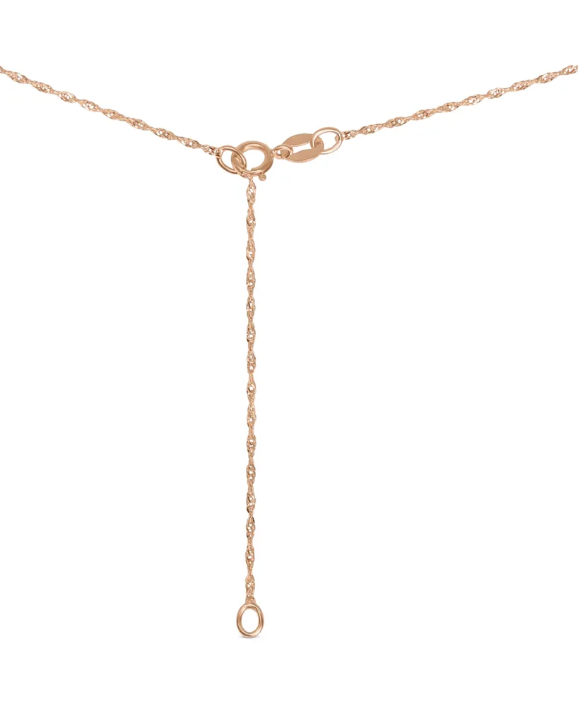 Emerald (3/8 ct. t.w.) & Diamond (1/20 ct. t.w.) Pendant Necklace in 14k Rose Gold, 16" + 2" extender
