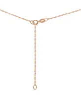 Emerald (3/8 ct. t.w.) & Diamond (1/20 ct. t.w.) Pendant Necklace in 14k Rose Gold, 16" + 2" extender