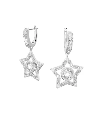 Swarovski Stella Hoop Earrings with White Crystals