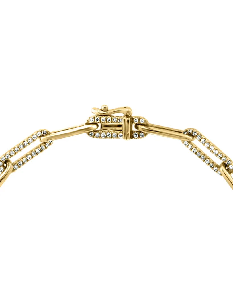 Effy Diamond Paperclip Link Bracelet (7/8 ct. t.w.) in 14k Gold