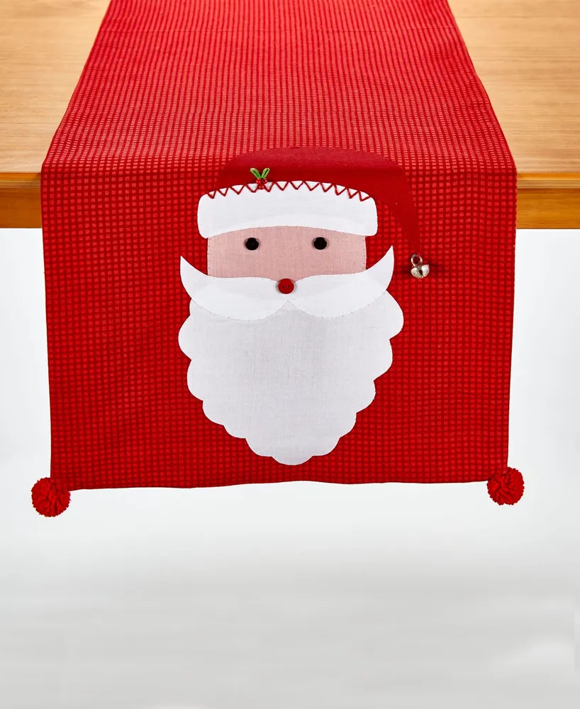 Appliqued Santa Table Runner, 72" x 14"