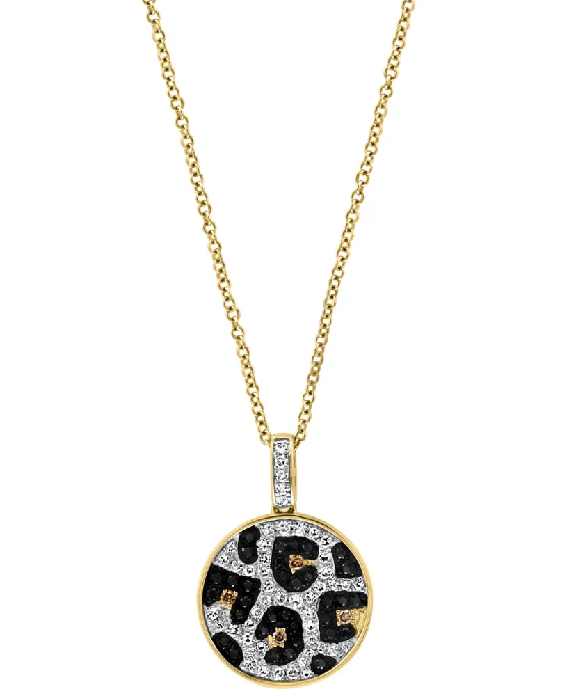 Effy Multicolor Diamond Animal Print 18" Pendant Necklace (1/2 ct. t.w.) in 14k Gold