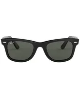 Ray-Ban Unisex Polarized Low Bridge Fit Sunglasses, RB2140F Original Wayfarer Classic 54