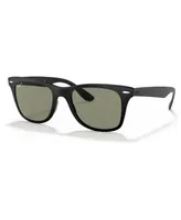 Ray-Ban Unisex Polarized Low Bridge Fit Sunglasses, RB4195F Wayfarer Liteforce 52