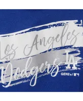 Big Girls Royal Los Angeles Dodgers Brush Stroke Dolman T-shirt