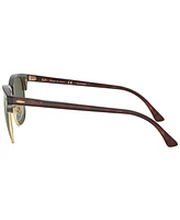 Ray-Ban Unisex Polarized Low Bridge Fit Sunglasses, RB3016F Clubmaster Classic 55