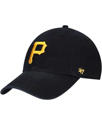 Big Boys and Girls Black Pittsburgh Pirates Team Logo Clean Up Adjustable Hat