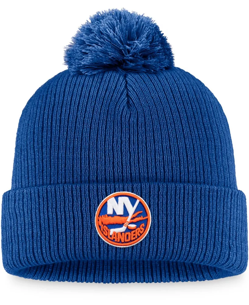 Men's Royal New York Islanders Core Primary Logo Cuffed Knit Hat with Pom