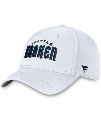Men's White Seattle Kraken Wordmark Flex Hat