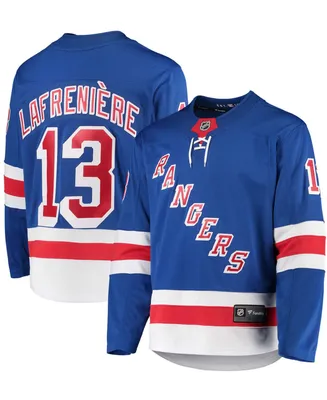 Men's Fanatics Alexis Lafreniere Blue New York Rangers Premier Breakaway Player Jersey