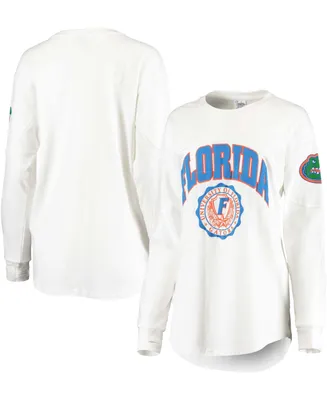 Women's White Florida Gators Gator Head Edith Long Sleeve T-shirt
