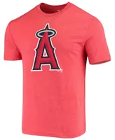 Men's Red Los Angeles Angels Weathered Official Logo Tri-Blend T-shirt