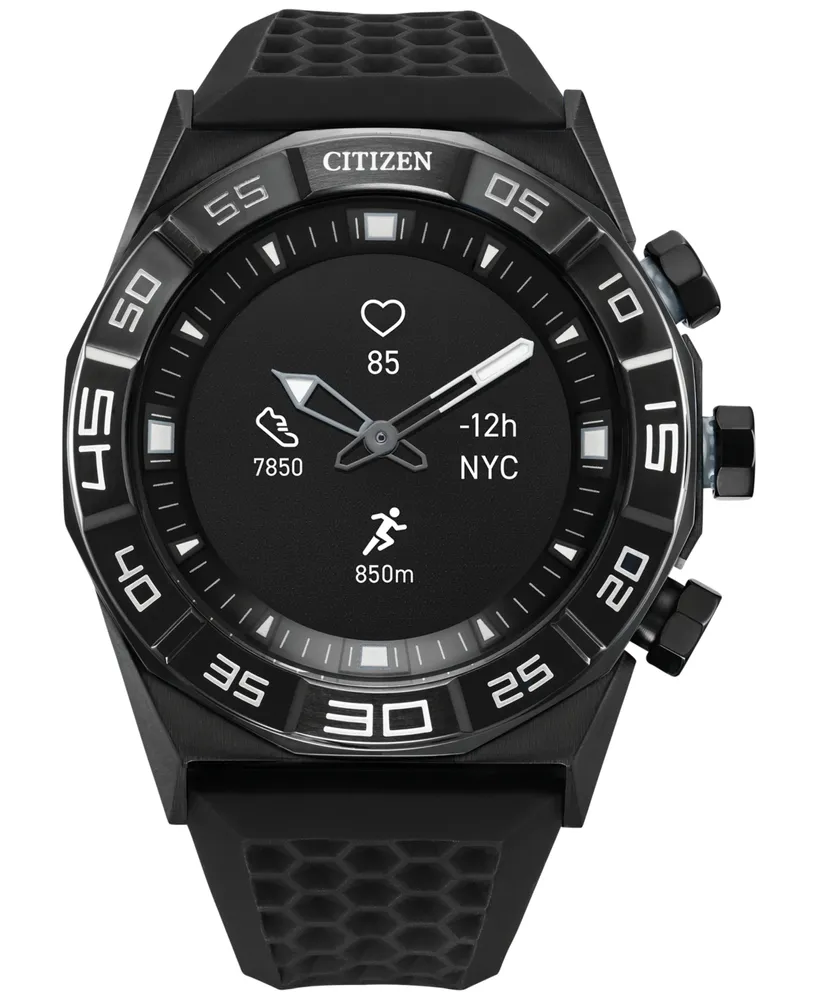 Citizen Men's Cz Smart Hybrid Hr Black Strap Smart Watch 44mm