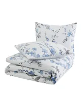 Cannon Kasumi Floral 3 Piece Duvet Cover Set, Full/Queen - White