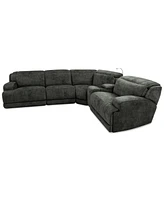 Sebaston -Pc. Fabric Sectional with Power Motion Recliners and 1 Usb Console