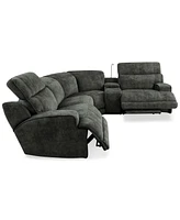 Sebaston -Pc. Fabric Sectional with Power Motion Recliners and 1 Usb Console