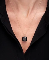 Onyx & Diamond Accent Necklace, 17" + 1" extender