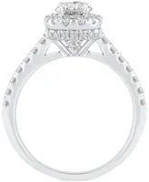 Diamond Halo Bridal Set (1-1/2 ct. t.w.) in 14k White Gold