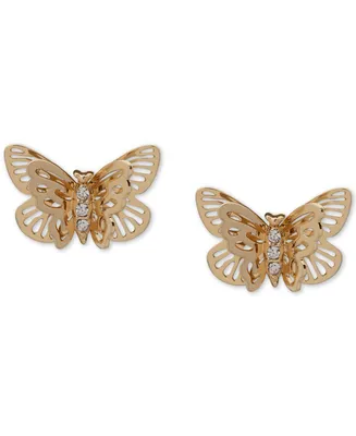 lonna & lilly Gold-Tone Filigree Butterfly Stud Earrings
