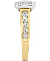 Diamond Halo Channel-Set Bridal Set (2 ct. t.w.) in 14k Two-Tone Gold