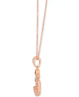 Le Vian Nude Diamond (1/4 ct. t.w.) & Chocolate Diamond Accent Om Symbol Pendant Necklace in 14k Rose Gold, 18" + 2" extender