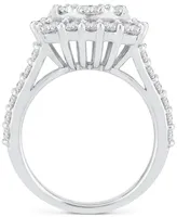 Diamond Halo Cluster Engagement Ring (3 ct. t.w.) in 14k White Gold