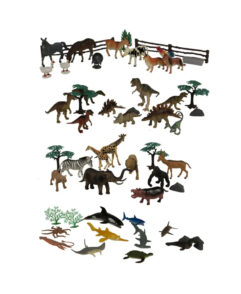 Animal Figure Set with Accessories, 65 Pieces