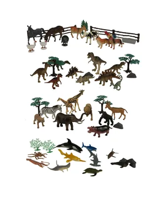 Animal Figure Set with Accessories, 65 Pieces