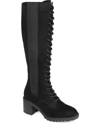 Journee Collection Women's Jenicca Wide Calf Lace Up Boots