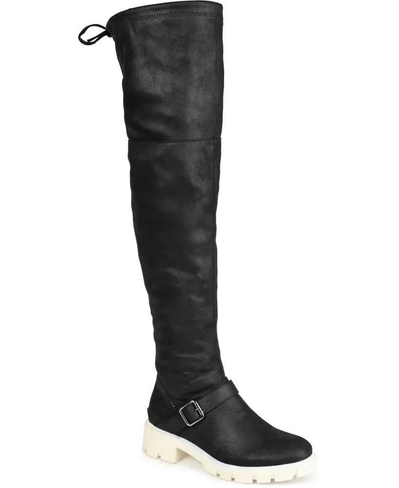 Journee Collection Women's Salisa Wide Calf Lug Sole Boots