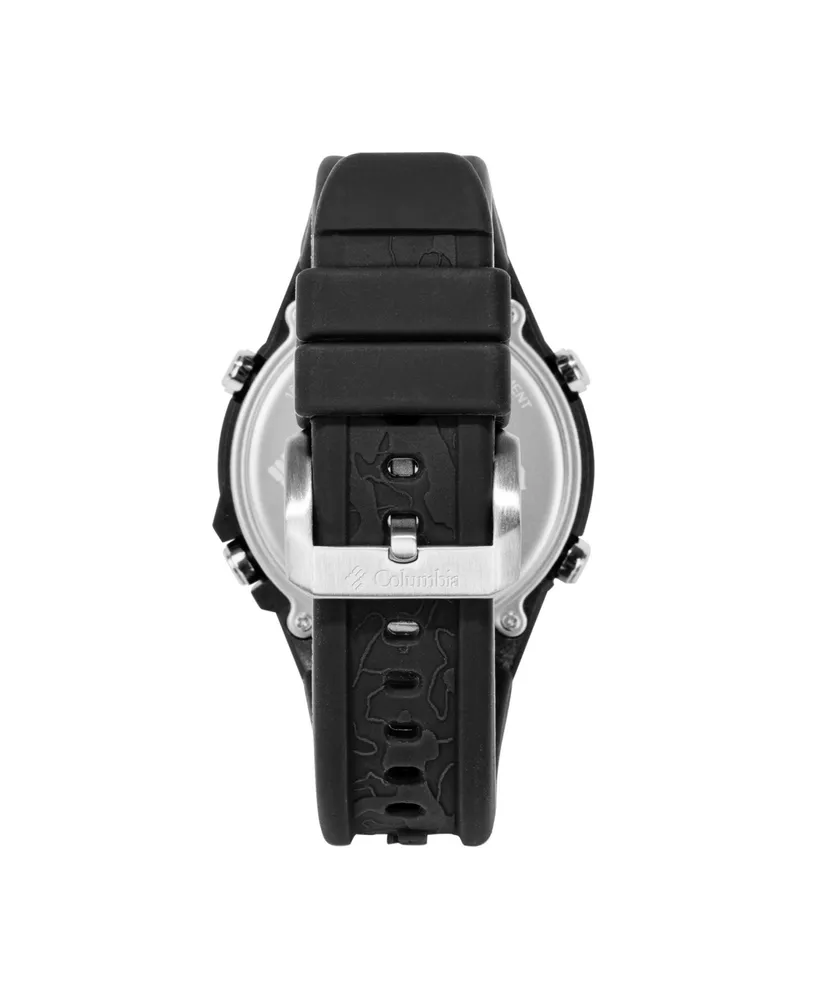 Columbia Unisex Trailhead Digital Black Silicone Strap Digital Watch, 46mm