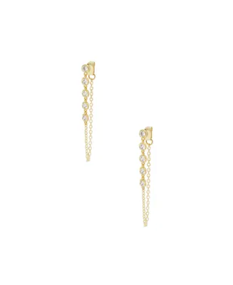 Ettika Crystal Gold-Plated Chain Dangle Earrings - Gold
