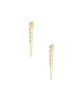 Ettika Crystal Gold-Plated Chain Dangle Earrings - Gold