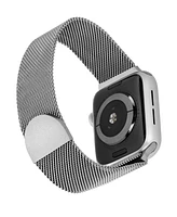 WITHit Silver-Tone Stainless Steel Mesh Band designed for Apple Watch 42mm (Series 10) & 38/40/41mm